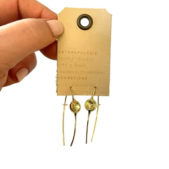 Anthropologie Gold Threader Earrings NWT - Picture 3 of 4